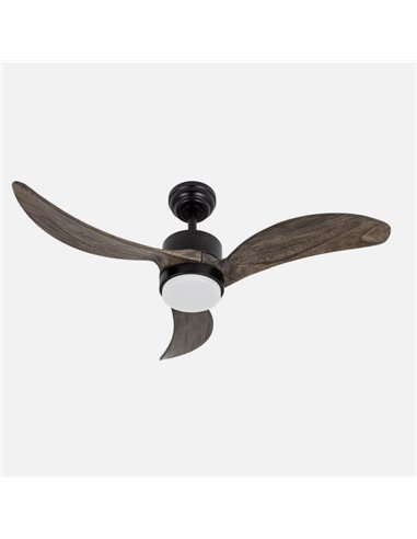 Ventilador Dc Bembezar 24w Negro 3aspas Roble 107d 2424 Lm 3000-4000-6500k Remoto+regulador Intensidad+temporizador+memoria