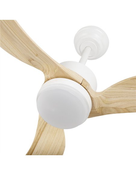 Ventilador Dc Bembezar 24w Blanco 3aspas Haya 107d 2424 Lm3000-4000-6500k Remoto+regulador Intensidad+temporizador+memoria