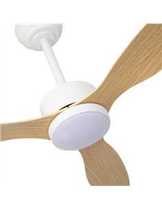 Ventilador Dc Serpa 24w Blanco 3aspas Haya 107d 2424lm 3000-4000-6500k Remoto+reguladort Intensidad+temporizador+memoria 2