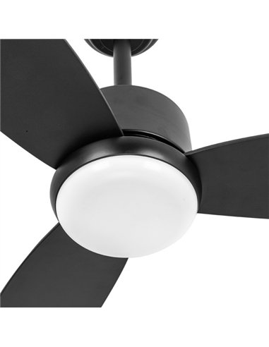 Ventilador Dc Genil 24w Negro 3aspas 6vel 132d 2424lm 3000-4000-6500k Remoto+temporizador+memoria