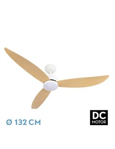 Ventilador Dc Genil 24w Blanco 3aspas Haya 132d 2424lm 3000-4000-6500k Remoto+temporizador+memoria