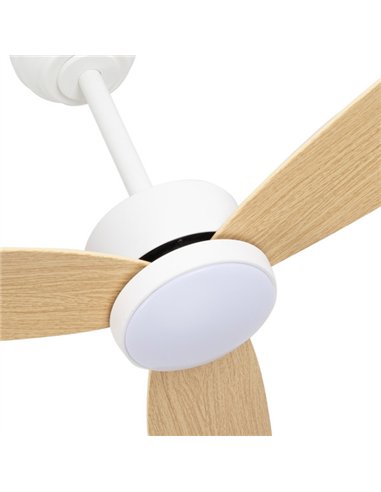 Ventilador Dc Genil 24w Blanco 3aspas Haya 132d 2424lm 3000-4000-6500k Remoto+temporizador+memoria