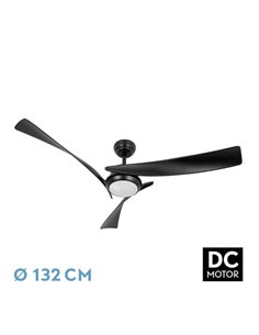 Ventilador Dc Tarento 24w Negro 3aspas 6vel 132d 2424 Lm 3000k