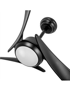 Ventilador Dc Tarento 24w Negro 3aspas 6vel 132d 2424 Lm 3000k 2