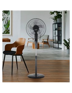 Ventilador De Pie Rayo Gris/negro 3 Vel.60w.5 Asp 43d C/ Remoto Y Temporizador 0 2