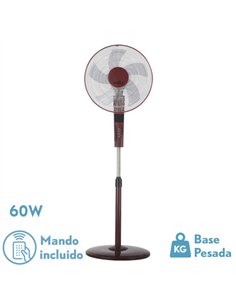 Ventilador De Pie Rayo Burdeos/ng.3 Vel.60w.5 Asp 43d C/ Remoto Y Temporizador 0