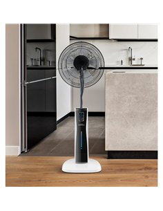 Ventilador De Pie Corvo Blan/negro 3 Vel.75w.5Asp  Nebulizador 125x43x40cm  Remoto Y Temporizador 2
