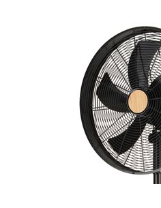 Ventilador De Pie Falcon Negro/haya 3vel.50w.5aspas Oscilante Y Rotatorio Regx45x37cm 2
