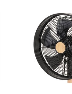 Ventilador Sobremesa Falcon Negro/haya 3vel.45w 5 Asp. Oscilante Y Rotatorio 59x35x28cm 2