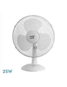 Ventilador Sobremesa Cape Pequeño Blanco 2vel 25w  Oscilante 3 Aspas Blancas 35