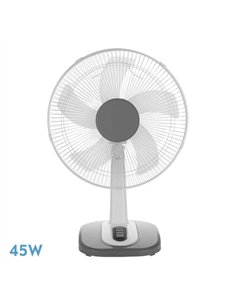Ventilador Sobremesa Arroyo Grande Blanco/gris 3vel 45w 5 Aspas Oscilante Y Rotatorio 65x43x26cm