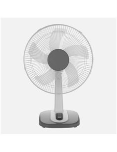 Ventilador Sobremesa Arroyo Grande Blanco/gris 3vel 45w 5 Aspas Oscilante Y Rotatorio 65x43x26cm 2