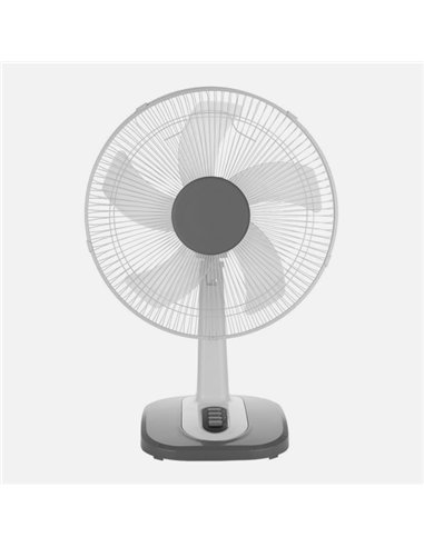 Ventilador Sobremesa Arroyo Pequeño Blanco/gris 3vel40w 5 Aspas Oscilante Y Rotatorio 55x34x26cm