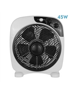 Ventilador Sobremesa Borja 45w Blanco/negro 3vel. 5 Aspas Temporizador 41x37