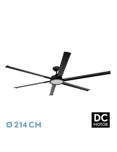 Ventilador Dc Almanzor 24w Negro 6asp.214d Regulable Intensidad 2950lm 3000k