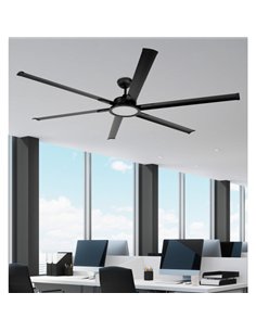 Ventilador Dc Almanzor 24w Negro 6asp.214d Regulable Intensidad 2950lm 3000k 2