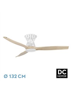 Ventilador Dc Baltir 18w Blanco/haya 3aspas 132d Regulable Intensidad 2250lm 3000k