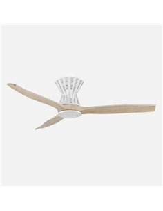 Ventilador Dc Baltir 18w Blanco/haya 3aspas 132d Regulable Intensidad 2250lm 3000k 2