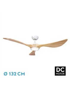 Ventilador Dc Viana 18w Blanco/haya 3aspas 132d Regulable Intensidad 2250lm 3000k