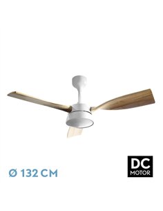 Ventilador Dc Estio 24w Blanco/haya 3aspas132d Regulable Intensidad 2650lm 3000k