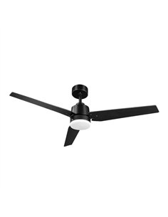Ventilador Dc Captus 22w Negro 3aspas Negro/roble 132d Reg. Intensidad 2180lm 3000k 2