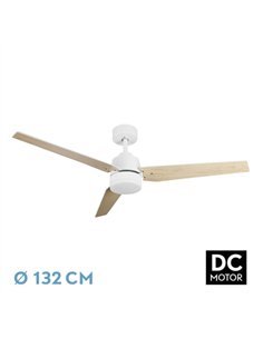 Ventilador Dc Captus 22w Blanco 3aspas Blanco/haya 132d Reg. Intensidad 2180lm 3000k