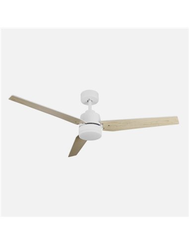 Ventilador Dc Captus 22w Blanco 3aspas Blanco/haya 132d Reg. Intensidad 2180lm 3000k,4000k,6000k Remoto+temporizador+memoria