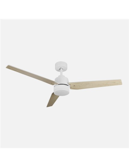 Ventilador Dc Captus 22w Blanco 3aspas Blanco/haya 132d Reg. Intensidad 2180lm 3000k,4000k,6000k Remoto+temporizador+memoria