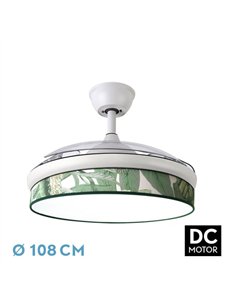 Ventilador Dc Moda 72w Blanco/hoja Verde 108d 3aspas 7200lm 3000k