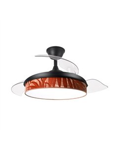 Ventilador Dc Moda 72w Negro/hoja Caldera 108d 3aspas 7200lm 3000k 2