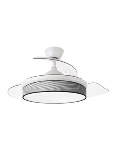 Ventilador Dc Moda 72w Blanco/surco Gris 108d 3aspas 7200lm 3000k 2