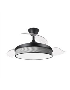 Ventilador Dc Moda 72w Negro/surco Gris 108d 3aspas 7200lm 3000k 2