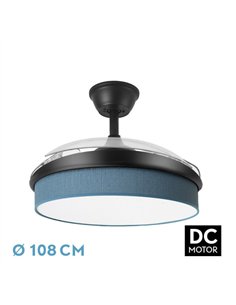 Ventilador Dc Moda 72w Negro/azul 108d 3aspas 7200lm 3000k