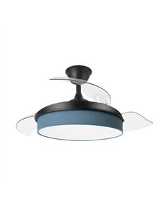 Ventilador Dc Moda 72w Negro/azul 108d 3aspas 7200lm 3000k 2