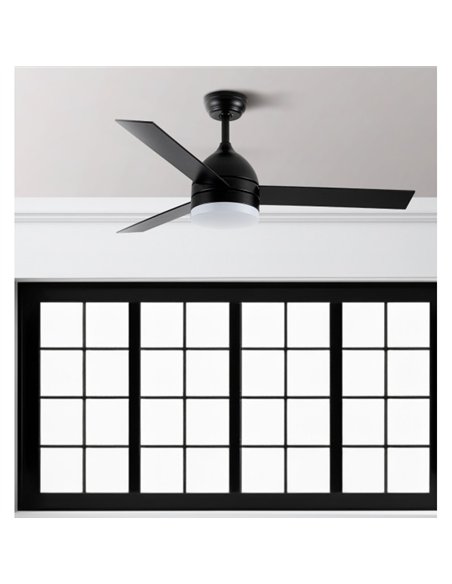 Ventilador Dc Legio 26w Negro 3aspas negro/roble 107d 2950lm 3000-4000-6000k Remoto+memoria+temporizador