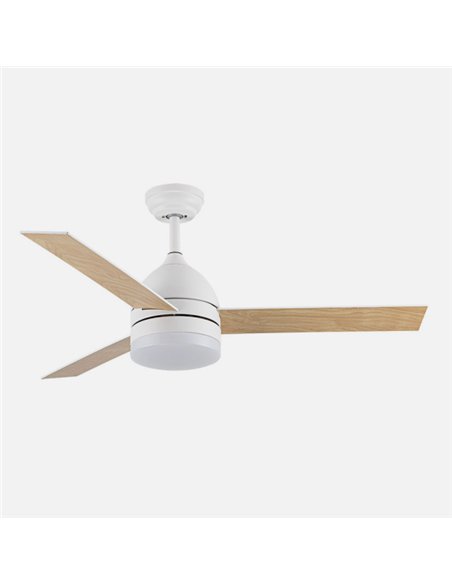 Ventilador Dc Legio 26w Blanco 3aspas Blanco/haya 107d 2950lm 3000-4000-6000k Remoto+memoria+temporizador