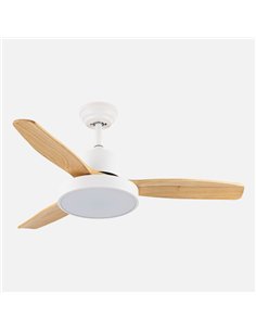 Ventilador Dc Kavala 48w Blanco 3aspas Haya 112d 6velocidades 4078lm 3000-4000-6000k Remoto+memoria+temporizador 2