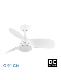 Ventilador Dc Atomo 24w Blanco 3aspas 91d 2640lm 6vel 3000k