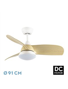 Ventilador Dc Atomo 24w Blanco 3aspas haya 91d 2640l 6vel 3000k