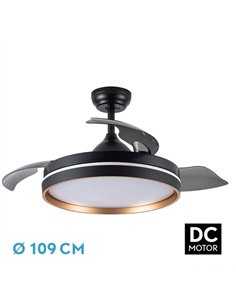 Ventilador Dc Nalon 72w Negro/oro 3aspas 109d 7200l 6vel 3000k
