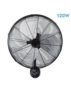 Ventilador Pared Arrecife 120w Negro/plata 55d  3 Velocidades Orientable Y Oscilante