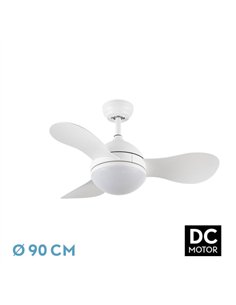 Ventilador Dc Solido 24w Blanco 3aspas 91d 2640lm 3000k