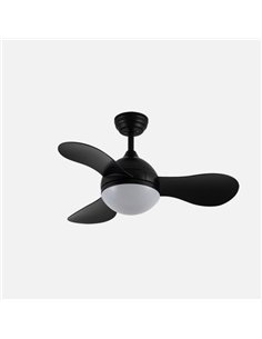 Ventilador Dc Solido 24w Negro 3aspas 91d 2640lm 3000-4000-6500k Remoto+memoria+temporizador 2