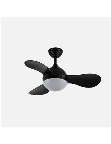 Ventilador Dc Solido 24w Negro 3aspas 91d 2640lm 3000-4000-6500k Remoto+memoria+temporizador
