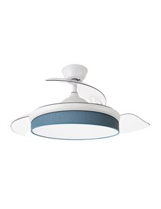 Ventilador Dc Moda 72w Blanco/azul 91d 3aspas 7200lm 3000-4000-6000k Remoto+ Memoria+ Temporizador 2
