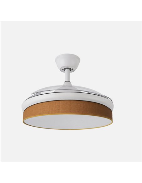 Ventilador Dc Moda 72w Blanco/naranja 91d 3aspas 7200lm 3000-4000-6000k Remoto+ Memoria+ Temporizador