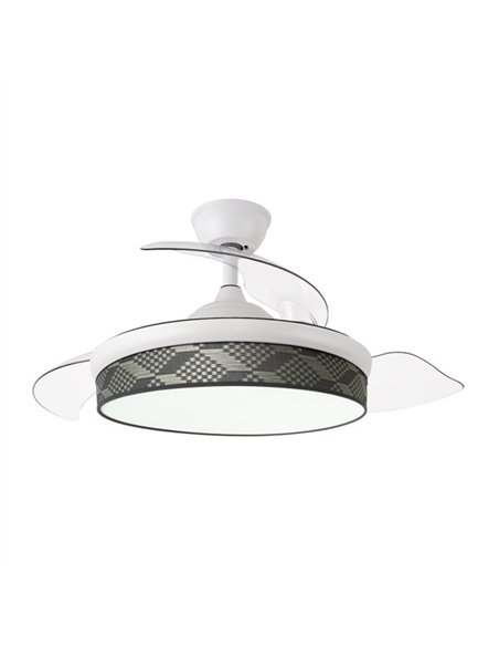 Ventilador Dc Moda 72w Blanc/tetris Gris 91d 3asp 7200lm 3000-4000-6000k Remoto+ Memoria+ Temporizador