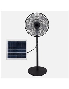 Ventilador De Pie Solar Rialto Negro 30w 3vel 5aspas Puerto Usb Bateria Litio 112x41x38cm 2