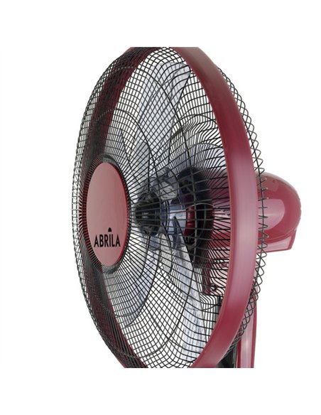 Ventilador De Pie Borlon Negro/burdeos 3 Vel.55w 5x2 aspas Orientable+ Remoto+ Temporizador Regx43x40 Cm