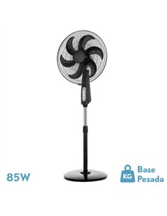 Ventilador De Pie Granizo Negro 3 Vel.85w 6aspas Orientable Regx50x43 Cm